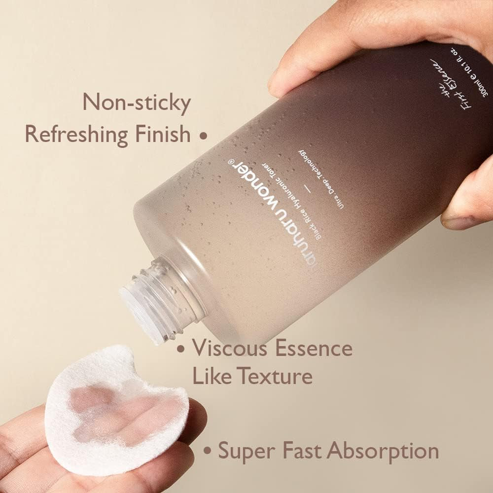 Wonder, Black Rice Hyaluronic Toner, 10.1 Fl Oz, Deep Hydration, Glass Skin, Korean Skincare, Vegan, Cruelty-Free